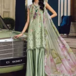 3 Piece Unstitched Embroidered Twill Linen Suit