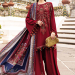 3 Piece Unstitched Embroidered Twill Linen Suit