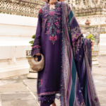 3 Piece Unstitched Embroidered Twill Linen Suit