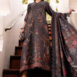 3 Piece Unstitched Embroidered Twill Linen Suit