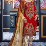 Emaan Adeel Velvet/Luster Red/MKH 07