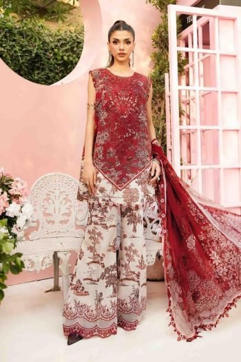 3 Piece Unstitched Embroidered Lawn Suit | MPT-2608-A