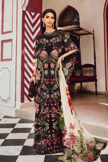 3 Piece Unstitched Embroidered Cambric Suit | MPT-2709-B