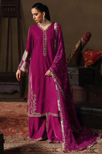 Charizma Signora Premium Embroidered Velvet Unstitched 3Pc Suit CVT5-08