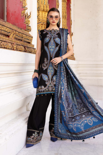 3 Piece Unstitched Embroidered Twill Linen Suit